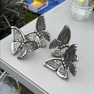 Charming Silver Butterfly Napkin Holders